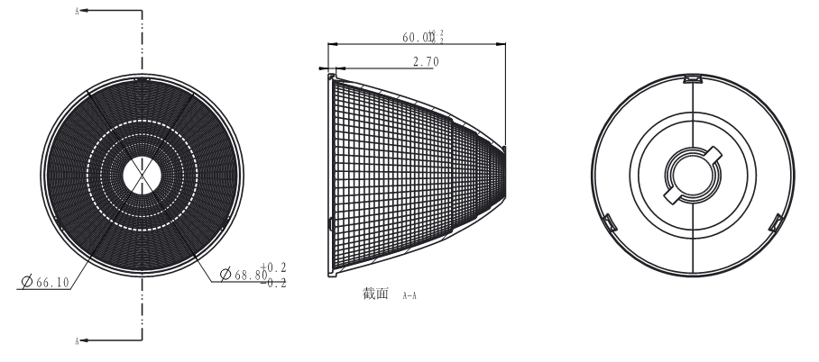 CLL022 CXA1507 Reflector cu reflector de 69 mm, 24 de grade