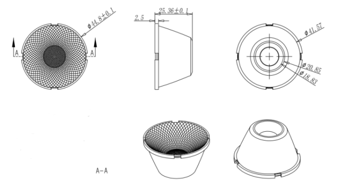 pmma cob led lens