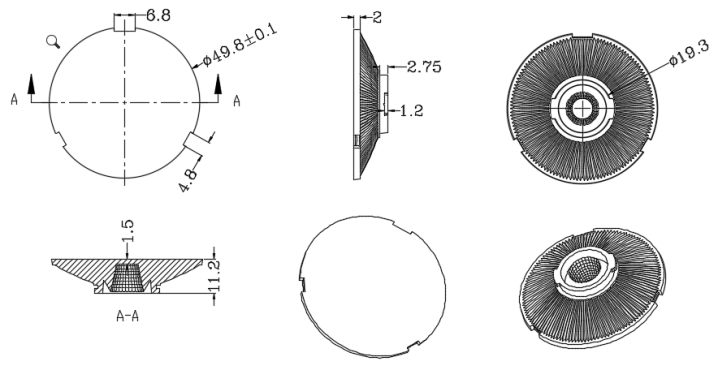 led cob with lens