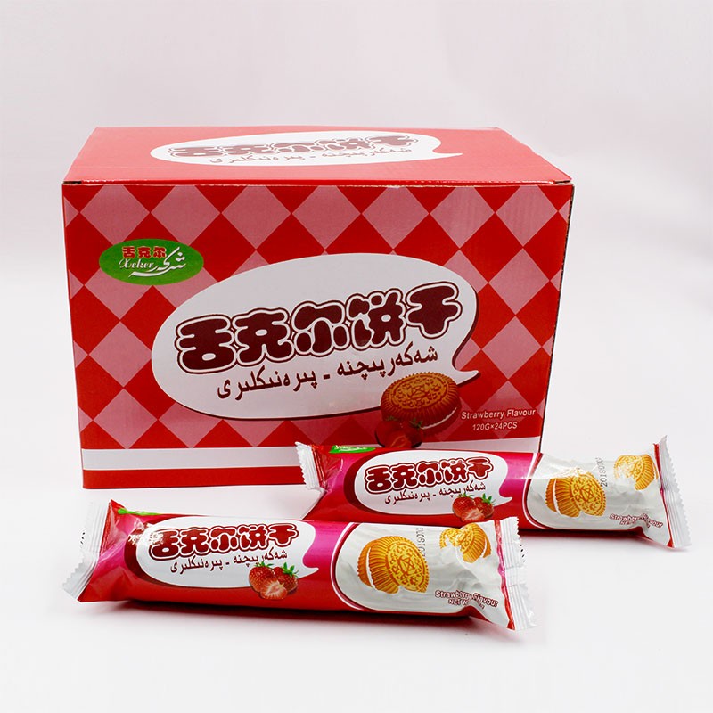 Китай 120 г ванильного шоколадного бисквита с клубникой, производитель