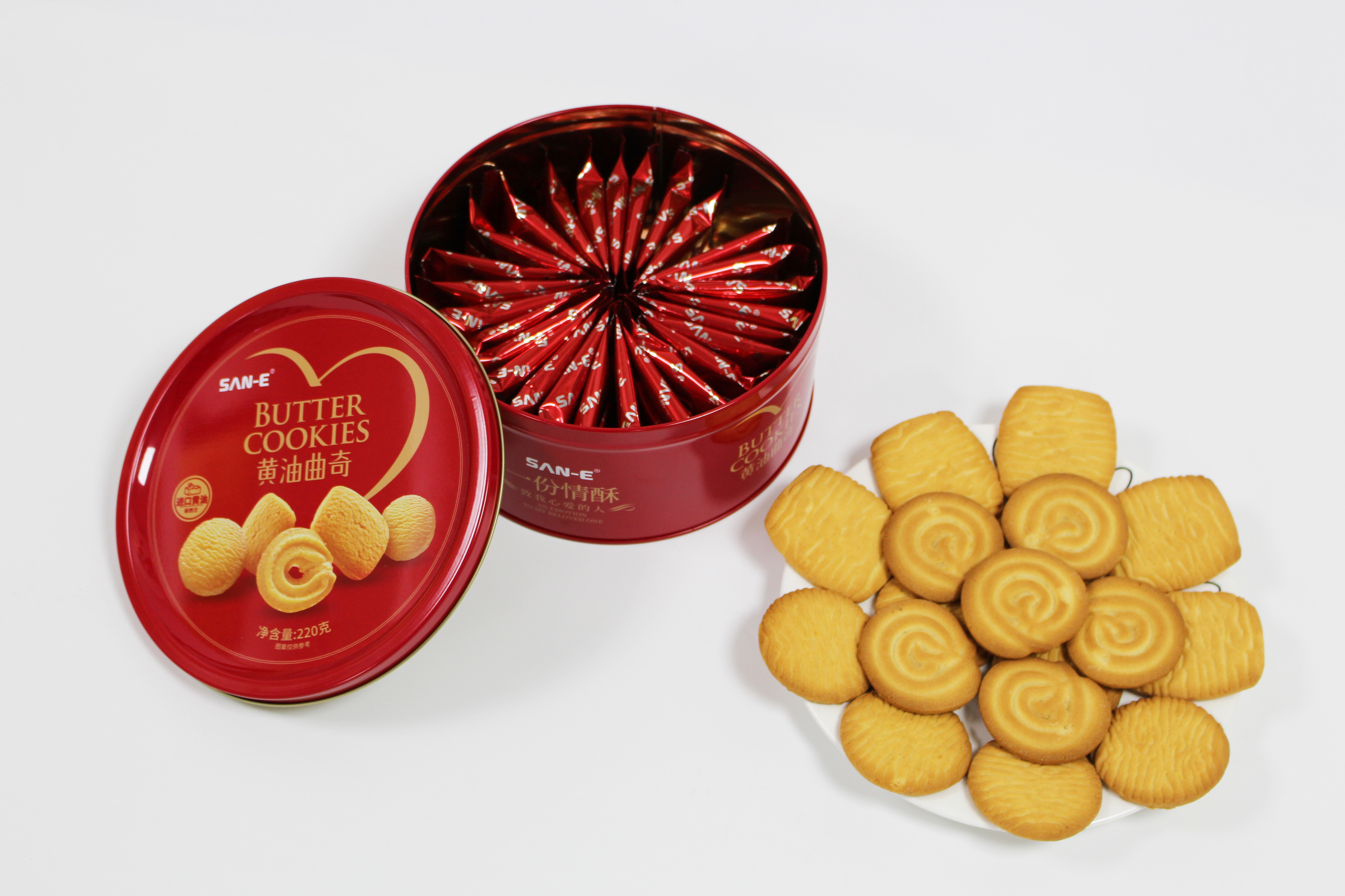 220g butter Cookie with tin