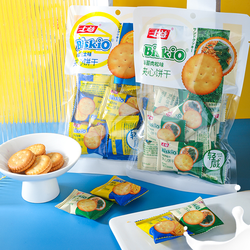 New develop product 65g Sea salt cheese seaweed meat floss biscuit cracker from Shangyi company
