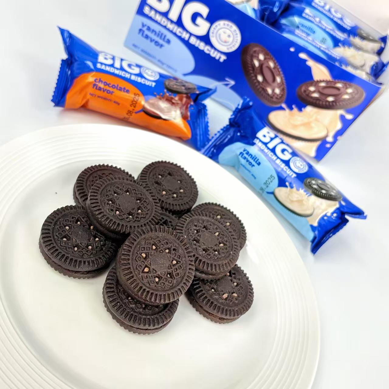 480g vinilla chocolate sandwich biscuits