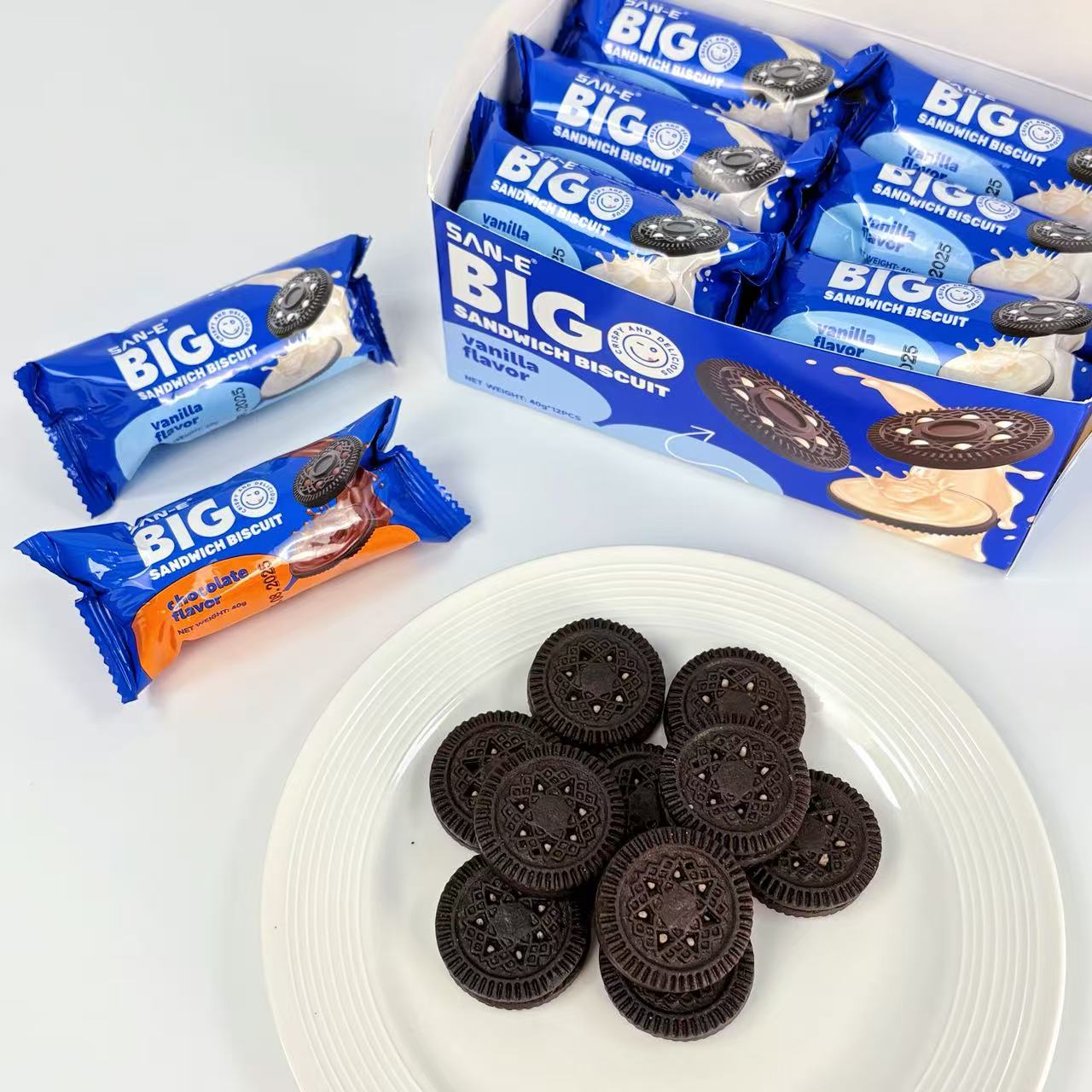 480g vinilla chocolate sandwich biscuits