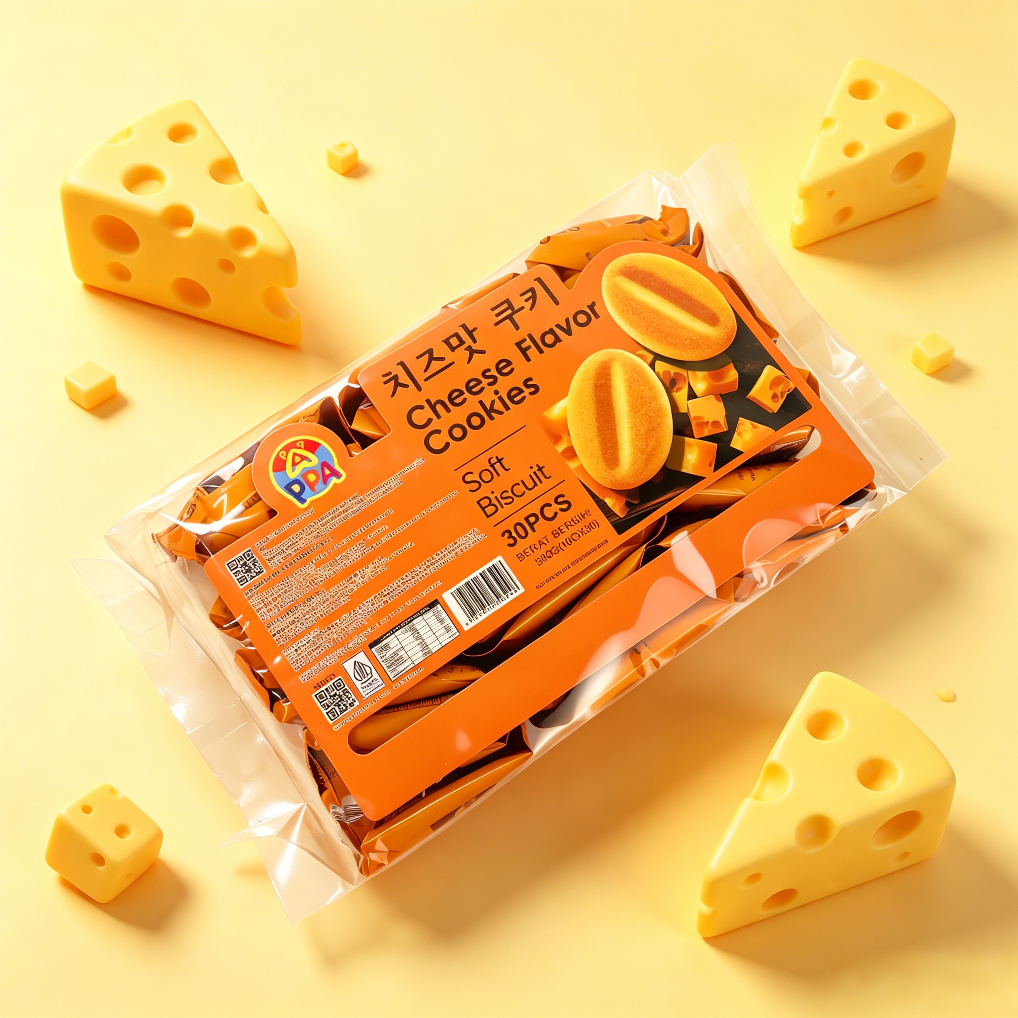 Mini cheese flavored biscuits