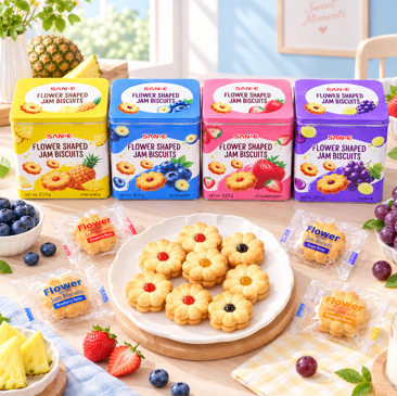 Brand new release in a tin: Floral Jam Cookies