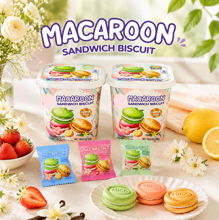 Colorful Macaroon Sandwich Biscuits | 3 Flavors & Private Label Service