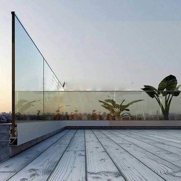 10 mm härdat glas Anti-breaking staket utomhus design