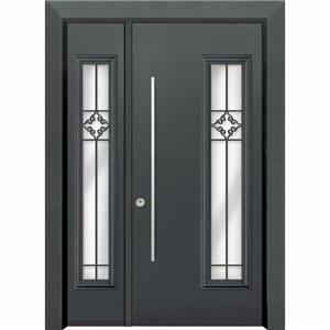 High-grade Double Metal Front Door with Tempered Glass Side lights