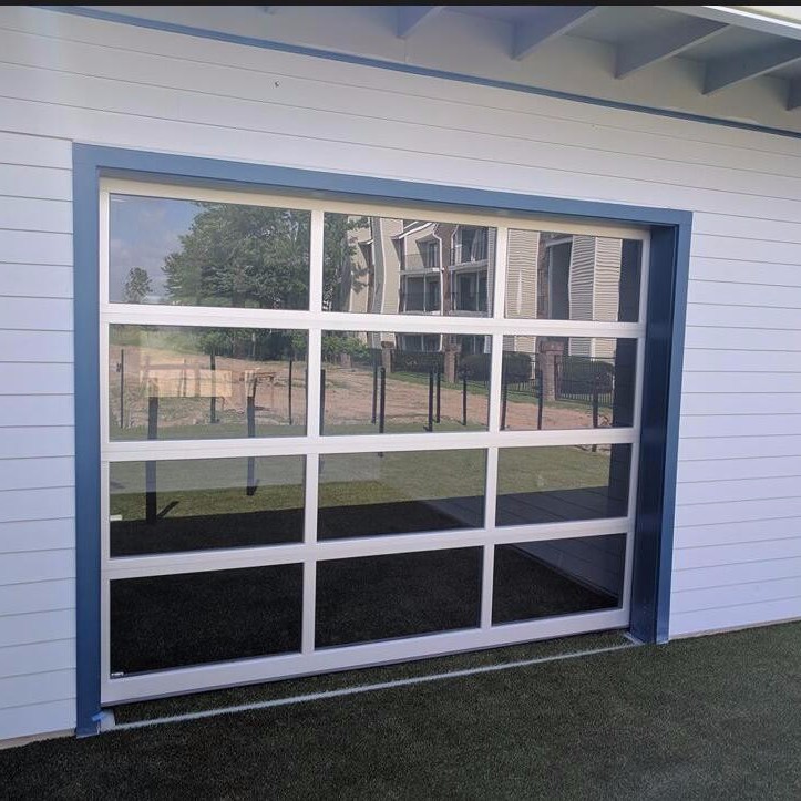 Tempered Glass Panel Full View Garage Door with Automatic Opener