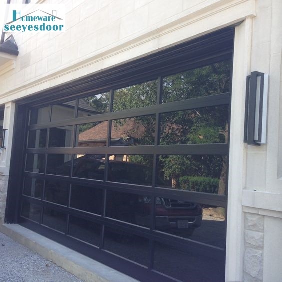 Automatic Sectional Stainless Glass Car Garage Door For Home Building