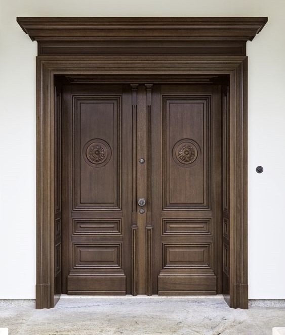 Best Quatlity Teak Wooden Front Doors with Door Frame