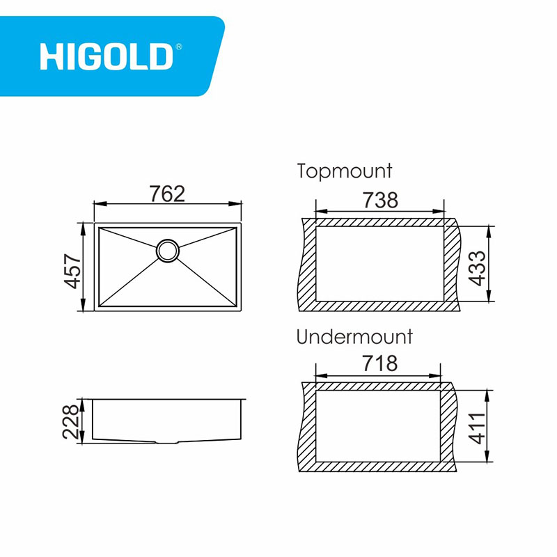 R0大号单碗不锈钢厨房水槽