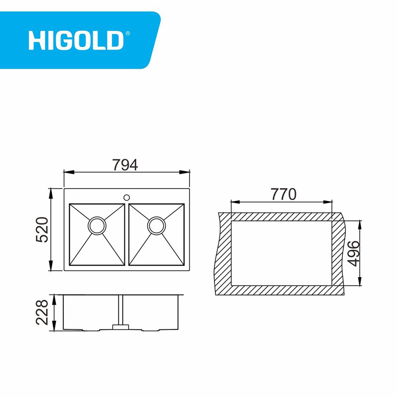 深不锈钢304双槽