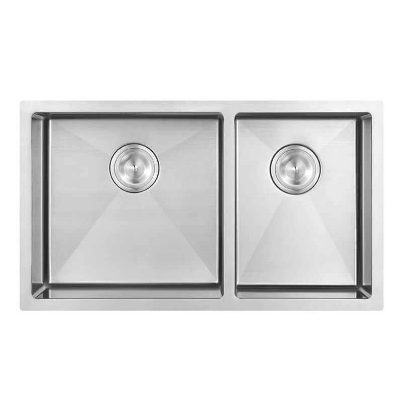 Undermount 18 Gauge Standaard Maat Dubbele kom Handgemaakte SUS304 Sink