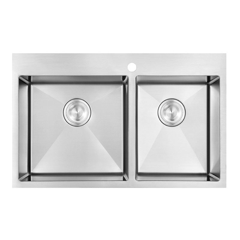 33x22 R10 Topmount Handmade SUS304 Stainless Steel Double bowl Sink