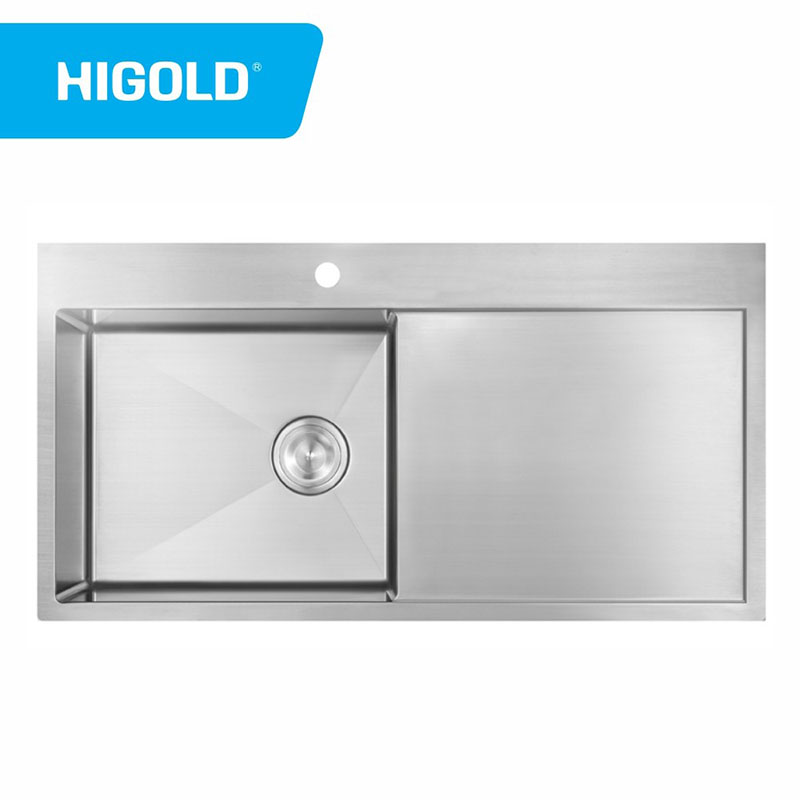 Flushmount handmade Stainless Steel 304 Home kitchen Sink With Drain board