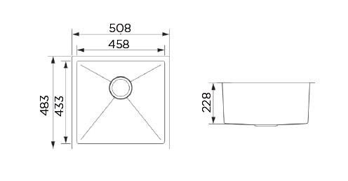 Undermount 20 inch Handmade single bowl Stainless Steel SUS304 Sink for project or home use,Higold