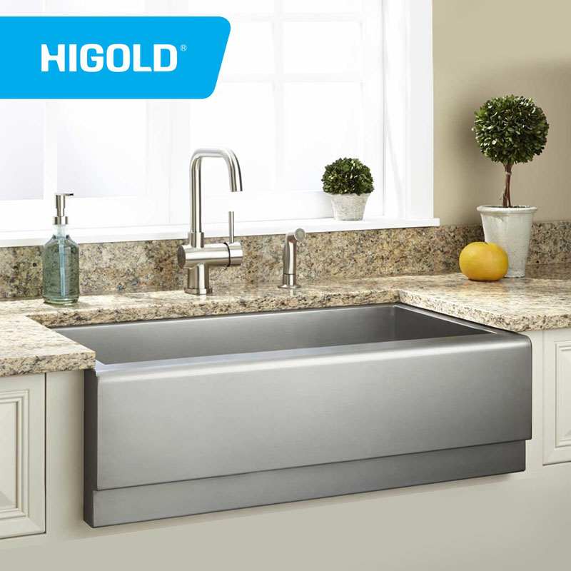 Stainless steel farmhouse sink