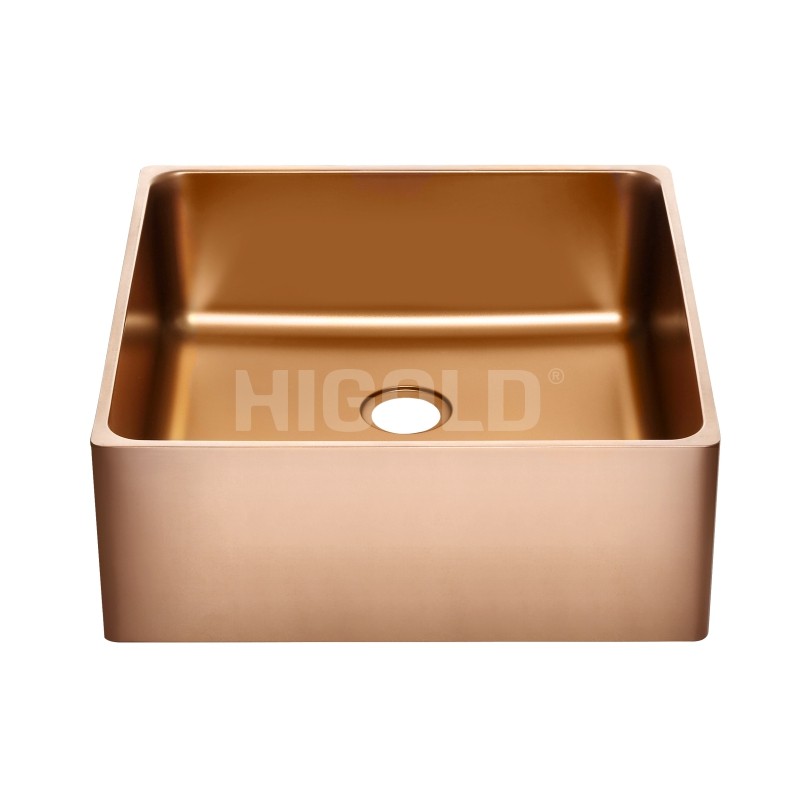 PVD玫瑰金方形浴室水槽