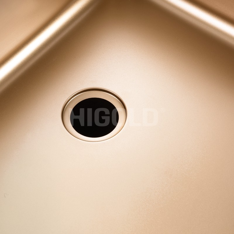 PVD玫瑰金方形浴室水槽