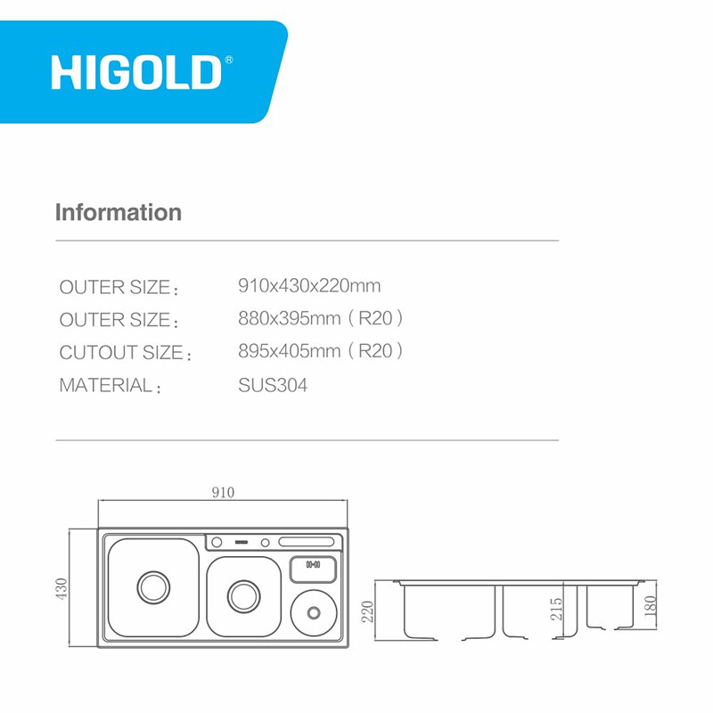 新设计的双盆带水槽