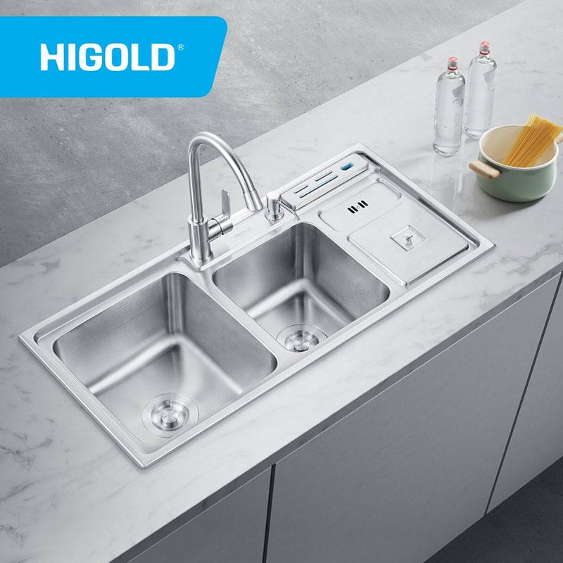 新设计的双盆带水槽