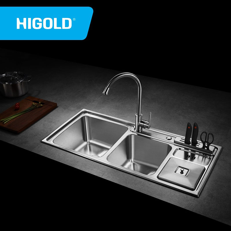 新设计的双盆带水槽