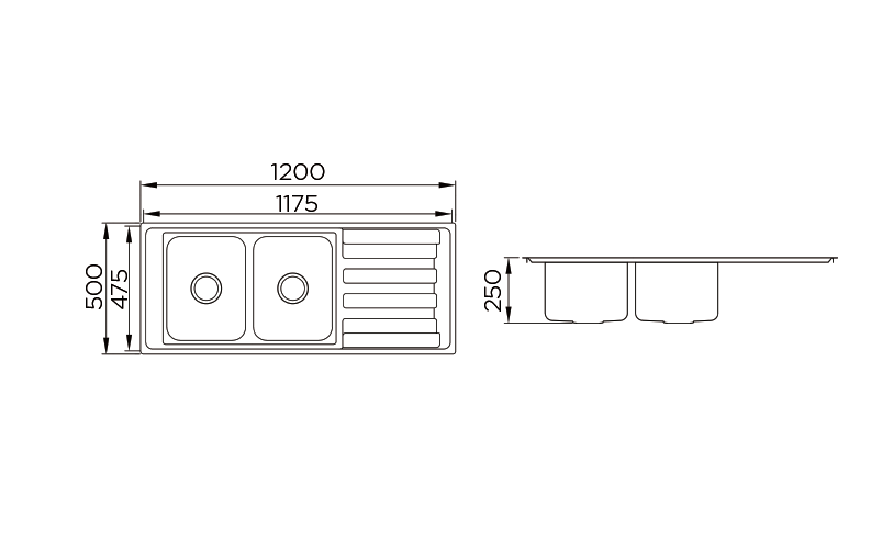带托盘的中国双按水槽
