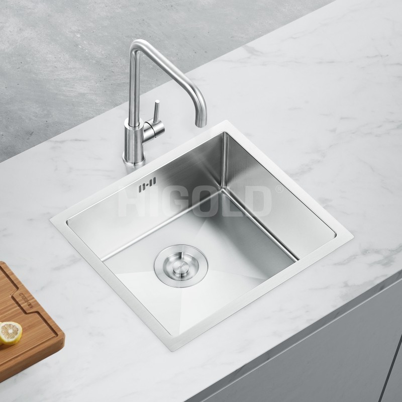Rose Gold PVD And Nano Handmade Single bowl Undermount Stainless Steel Sink,Higold