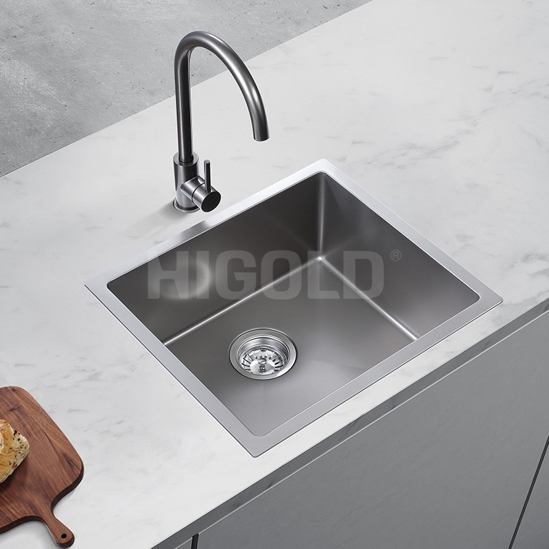 Rose Gold PVD And Nano Handmade Single bowl Undermount Stainless Steel Sink,Higold