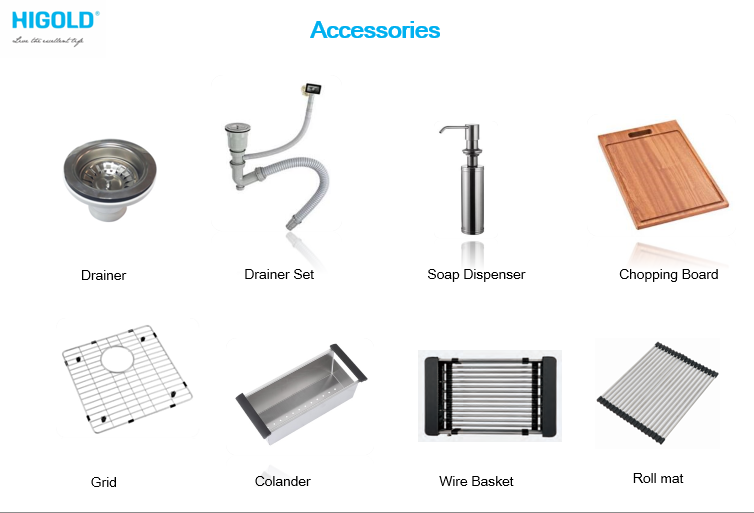 Pia de cozinha de cuba dupla grande com dreno de aço inoxidável Flushmount