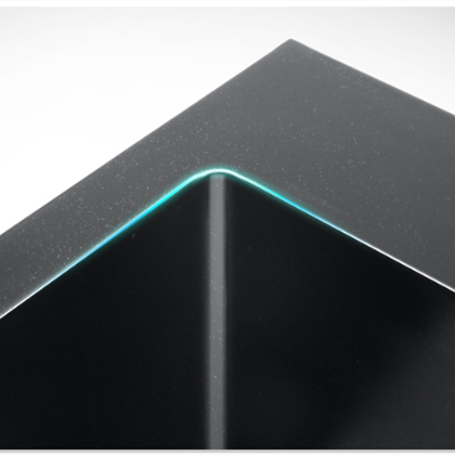 Topmount Double Bowl Black Quartz Kitchen Sink