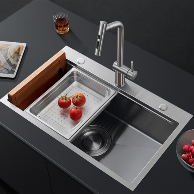 Handmade Kitchen Sink 304 Stainless Steel single bowl sink topmount s