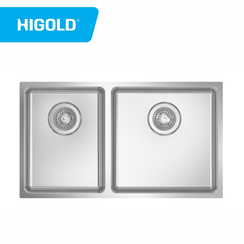 R20 Press Sink RVS Dubbele Kom SS304 Keuken Spoelbak