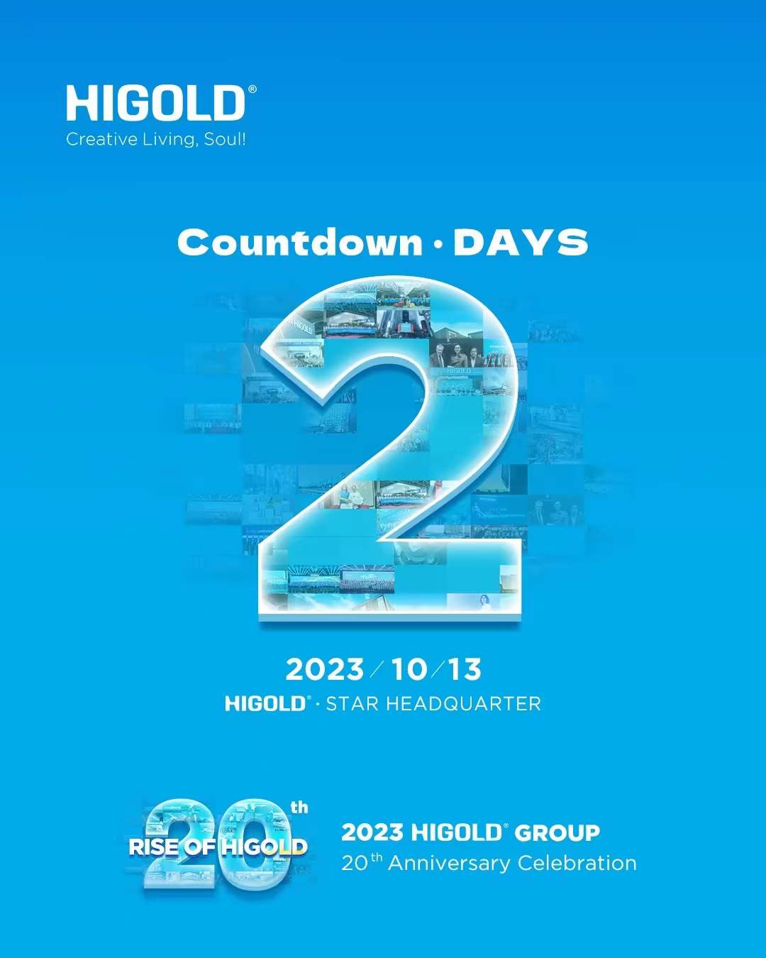 La celebrazione del 20° anniversario del Gruppo Higold arriverà presto! La celebrazione del 20° anniversario del Gruppo Higold arriverà presto!