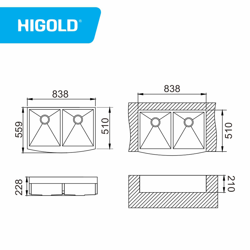 Double-bowl sink