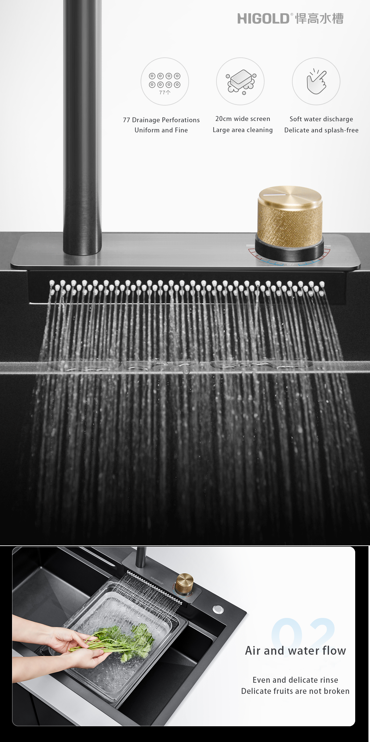 kitchen sink with waterfall