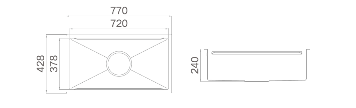 stainless steel handmade sink