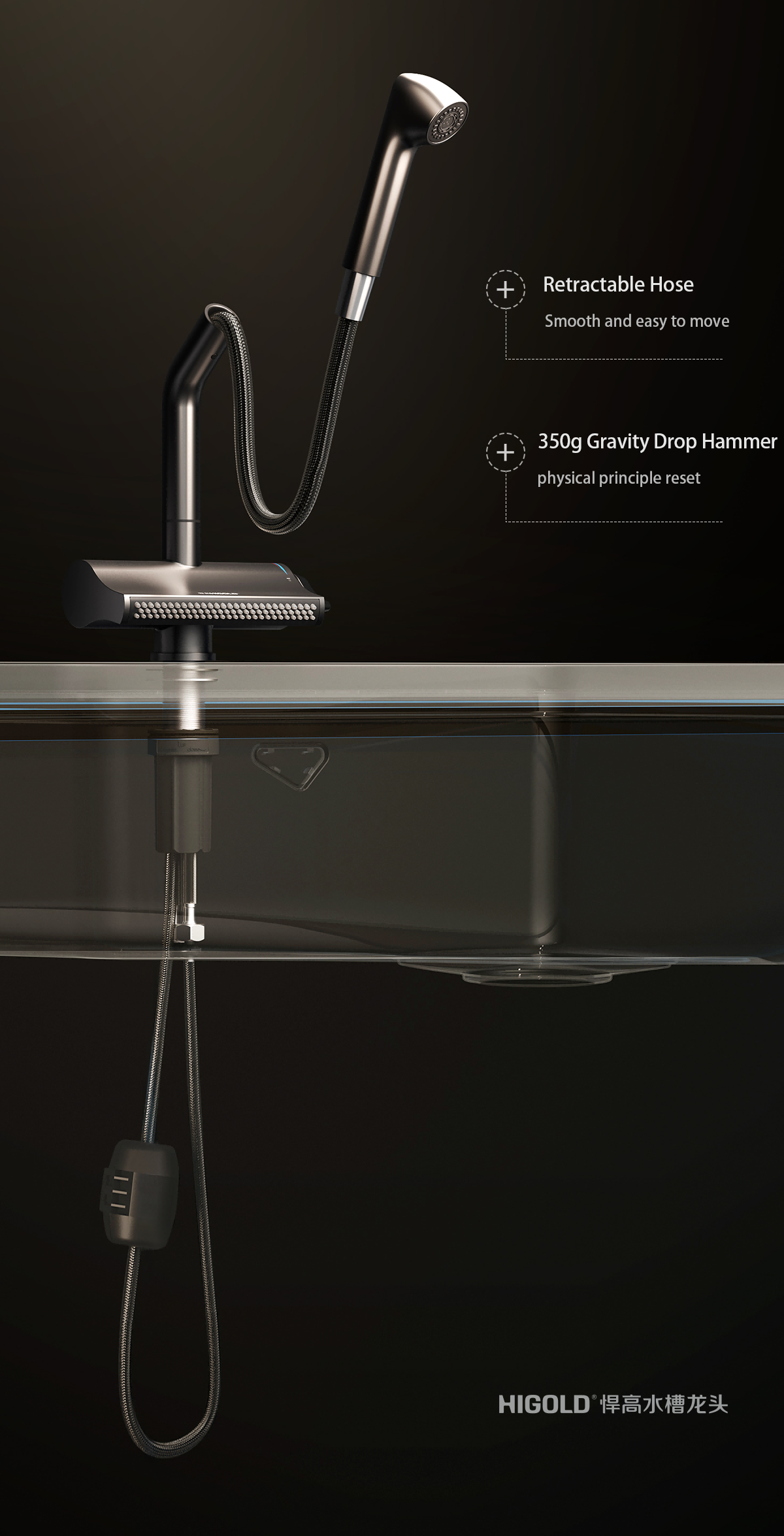 waterfall kitchen faucet