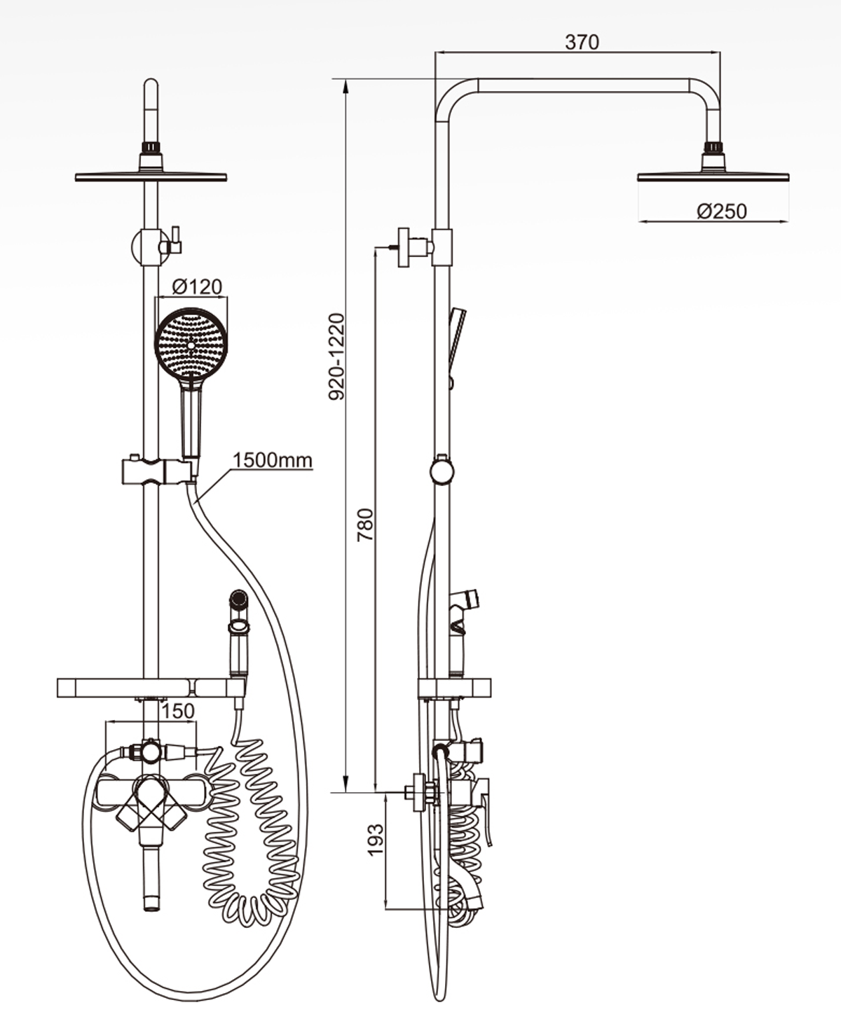 shower head combo set
