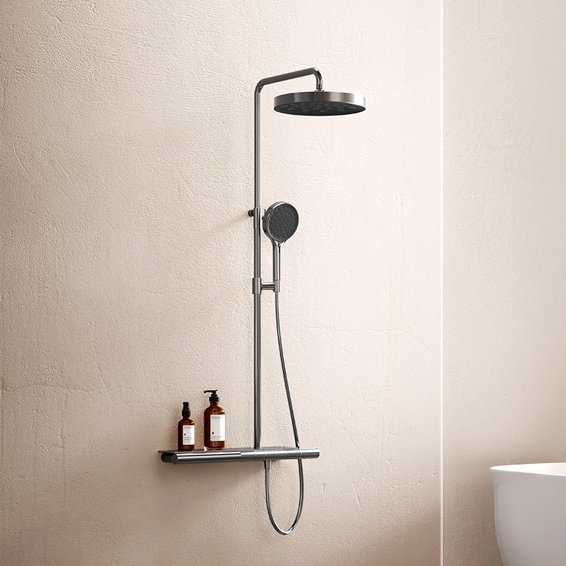 Thermostatisch 3-functie douchesysteem met opbergplank