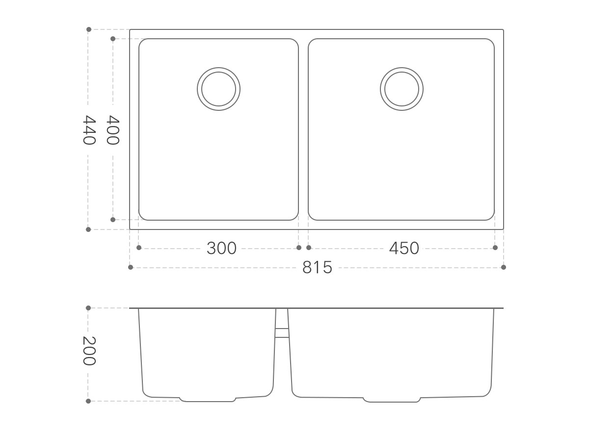 stainless steel double sink