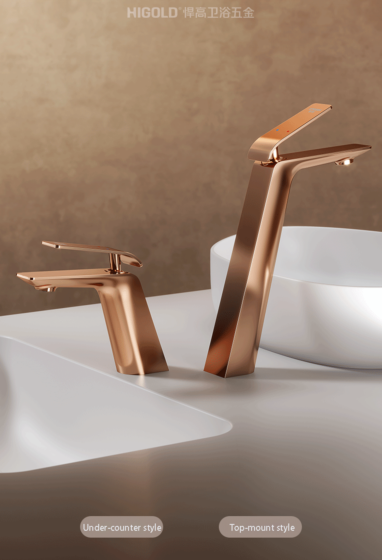 faucet with hot and cold