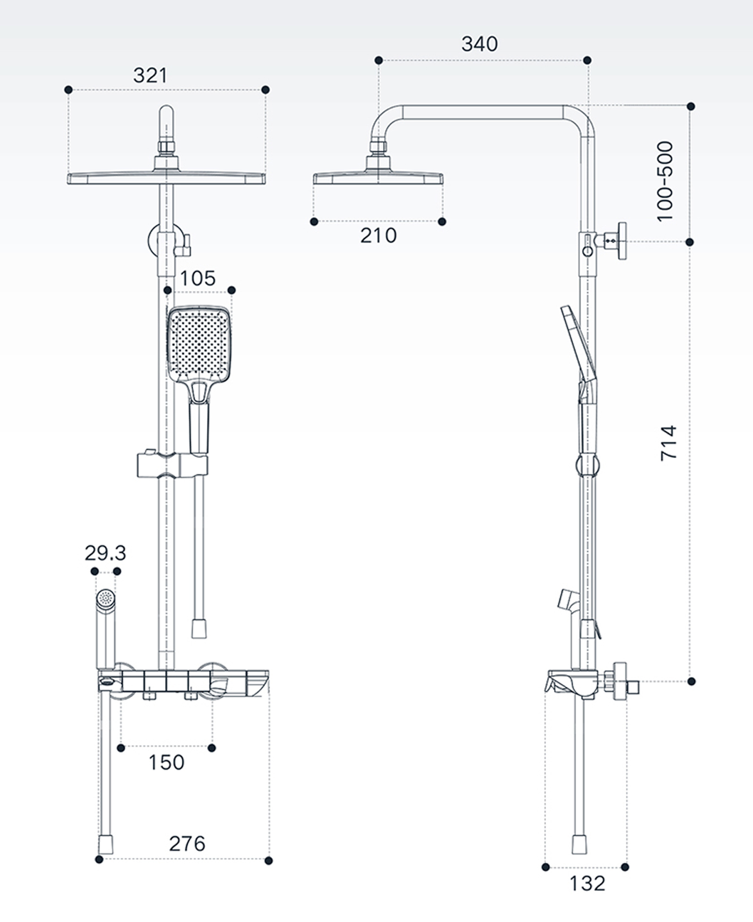 thermostatic shower kit