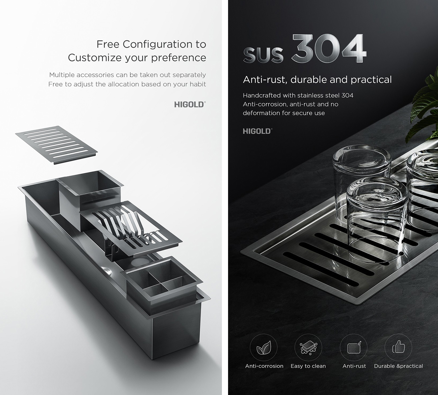 PVD Black kitchen sink