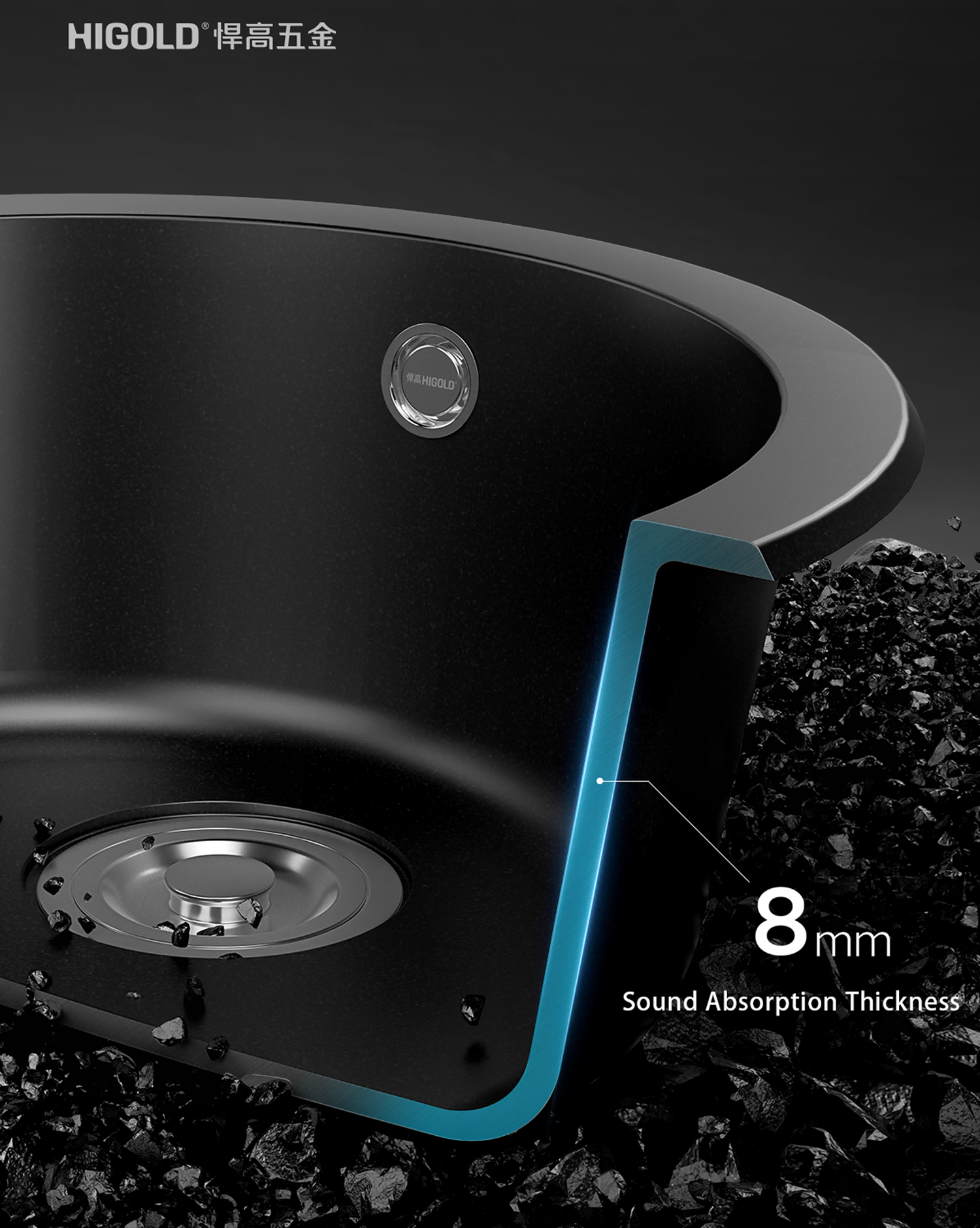 black quartz sink