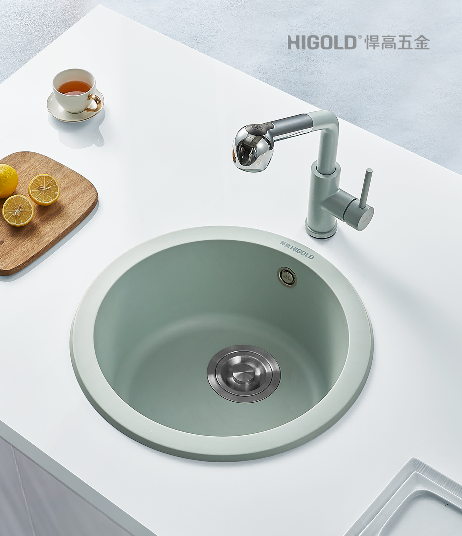 black quartz sink