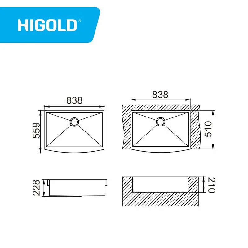 recessed kitchen sink