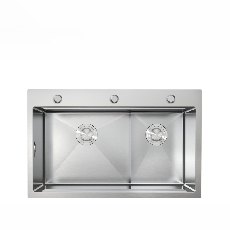 Handmade Kitchen Sink Stainless Steel double bowl kitchen sink topmount sink